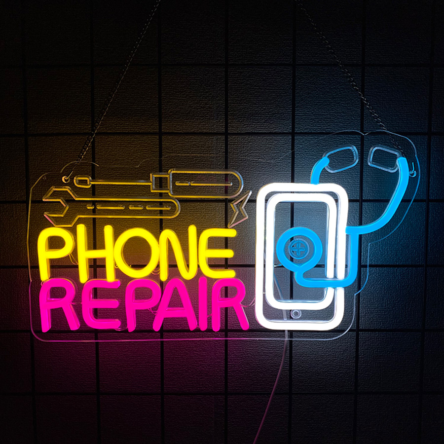 Electronics Repair Shop - 벽 장식용 휴대폰 수리 네온사인, 휴대폰